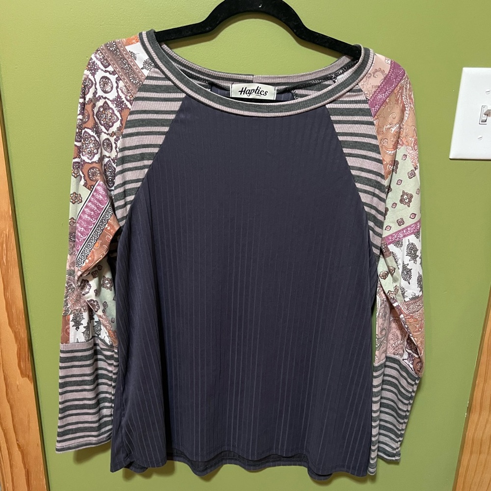 Haptics ribbed long sleeve